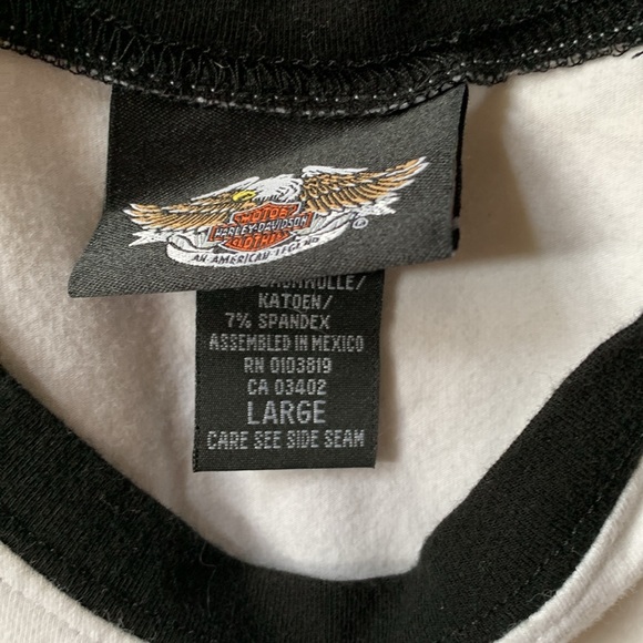 Harley Davidson Raglan Long Sleeve Small Logo Shirt Size Large - Picture 6 of 9